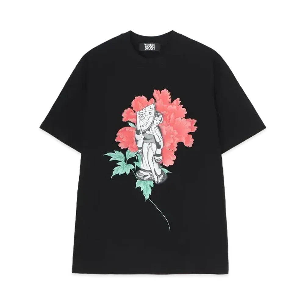 WILDSIDE Yohji Yamamoto x BROSH T-shirt (Peony) "Black"