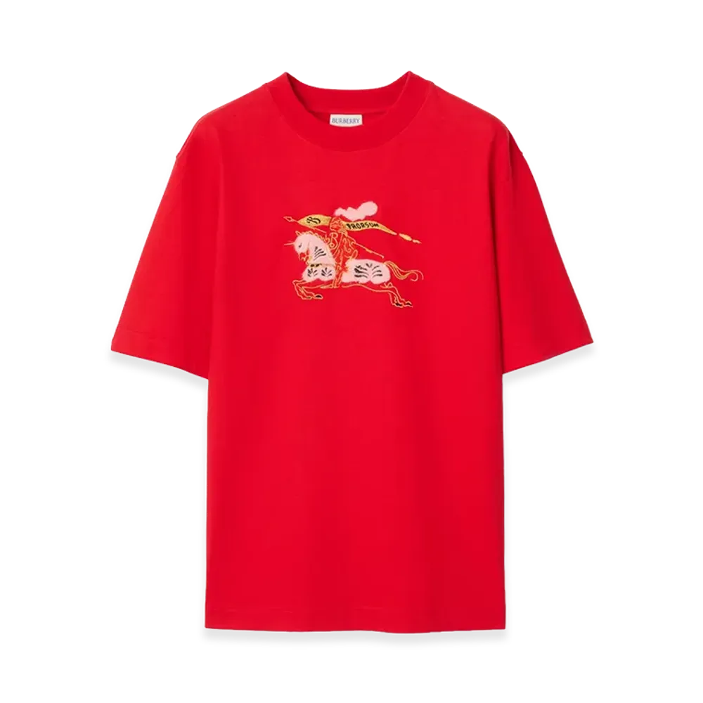 Burberry Women's EKD Cotton Tee "Crayon Red"