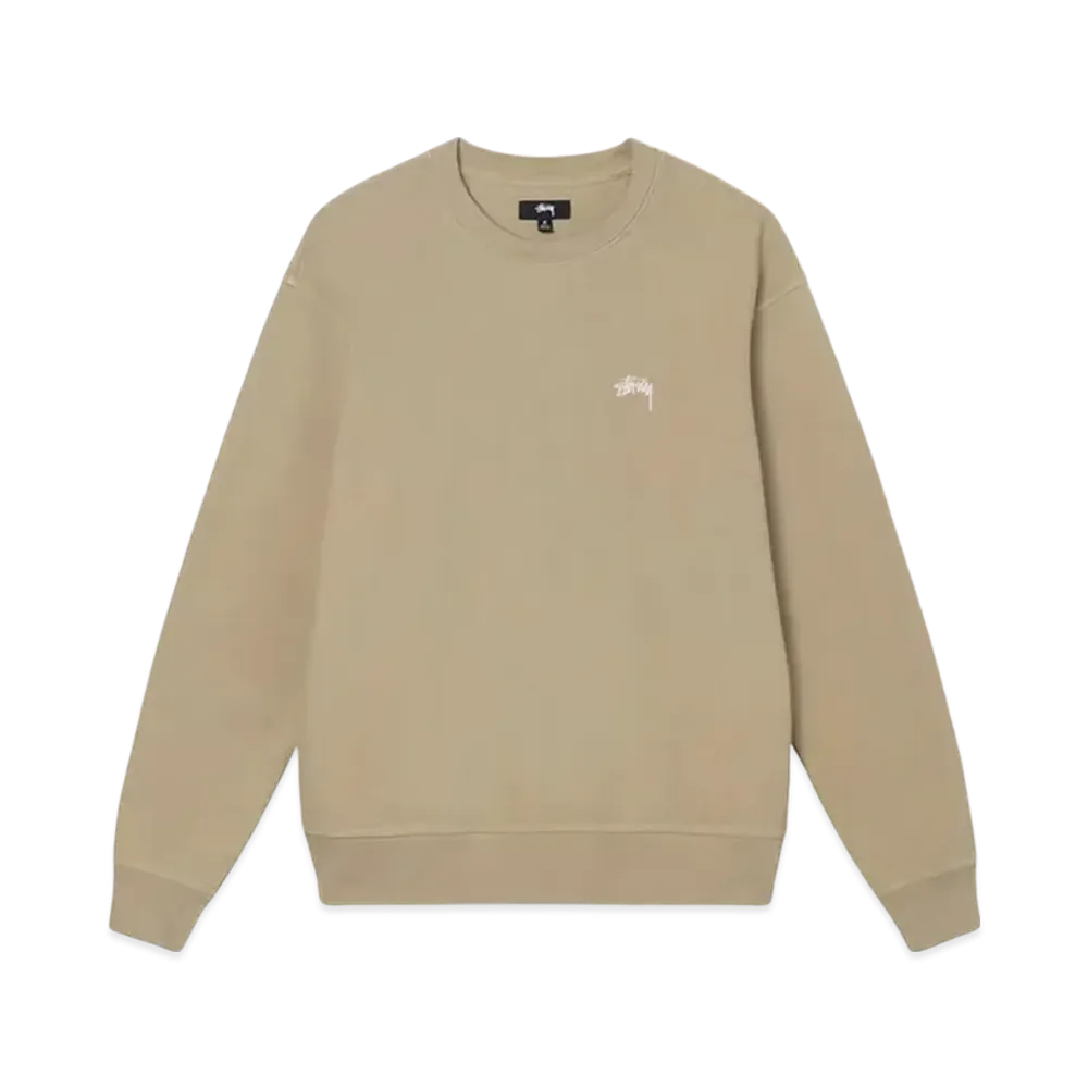 Stussy Stock Logo Crew Sweat "Khaki"