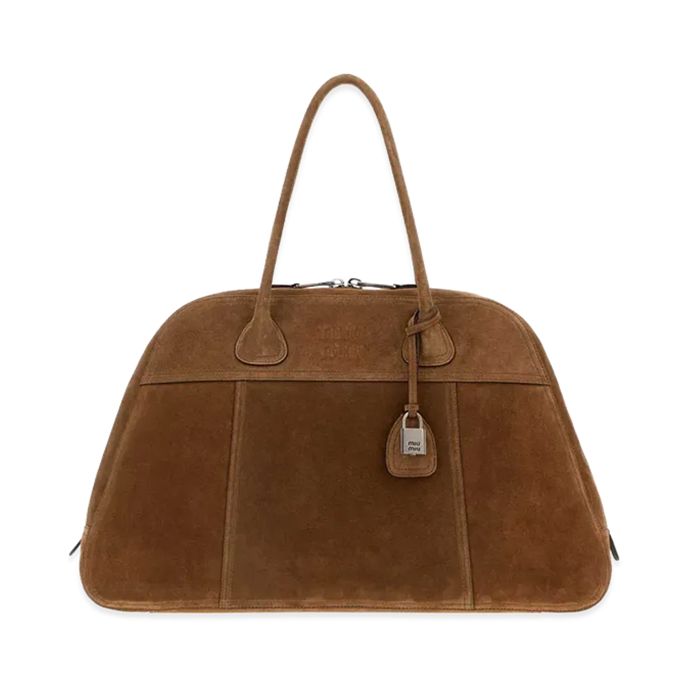 MIU MIU Women's Suede Vivant Shopping Bag "Brown"