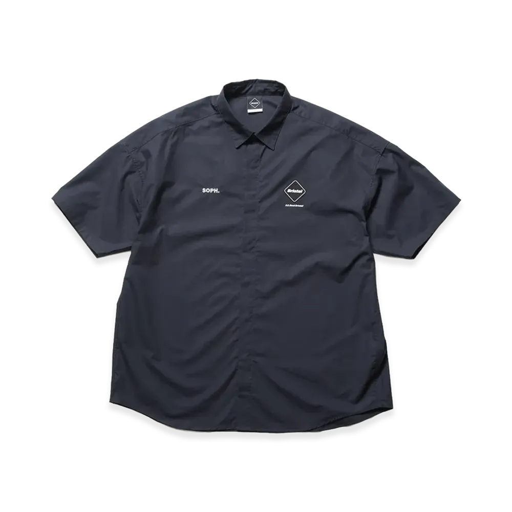 F.C.Real Bristol Authentic Fly Front S/S Shirt "Navy"