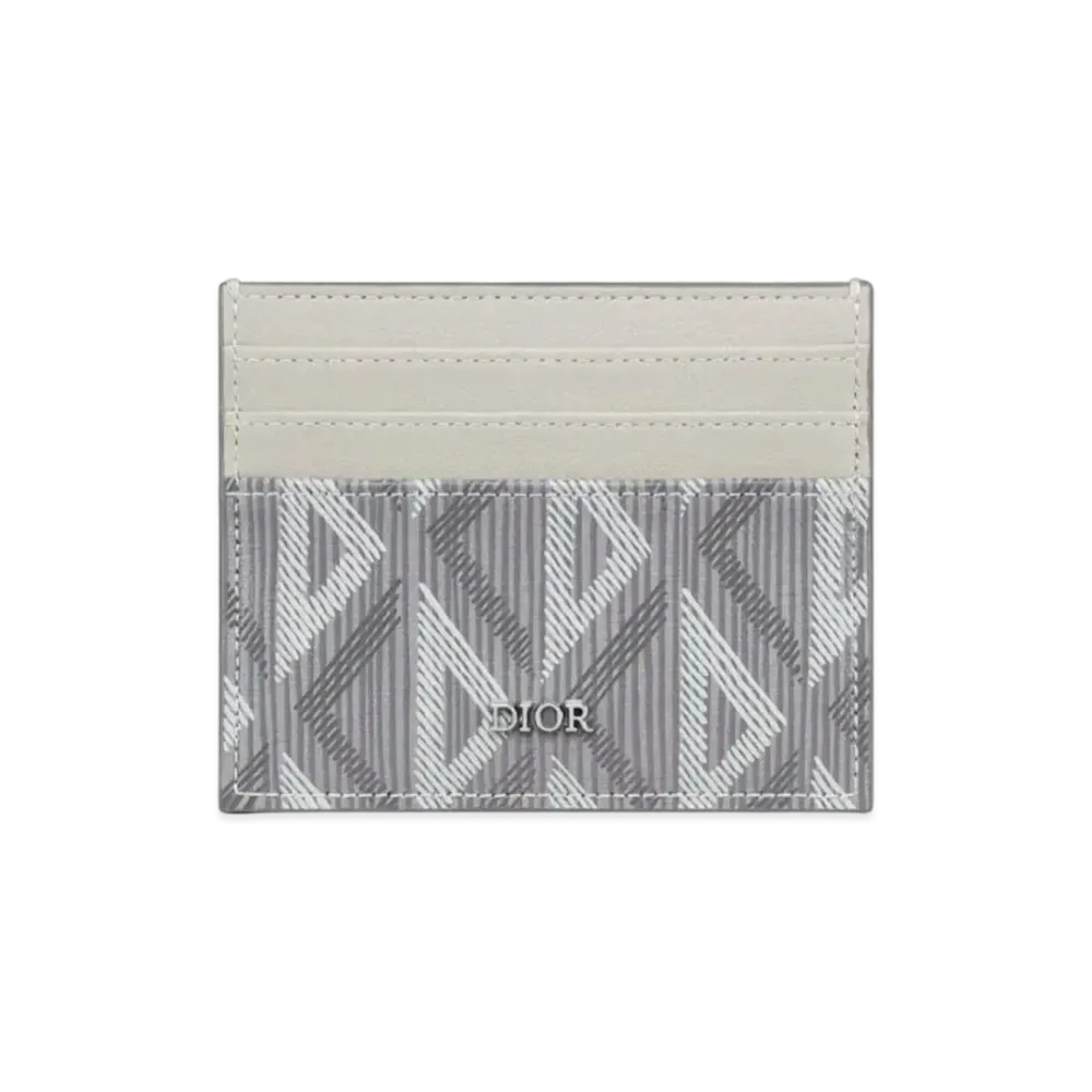 Dior Card Holder CD Diamond Canvas "Gray"