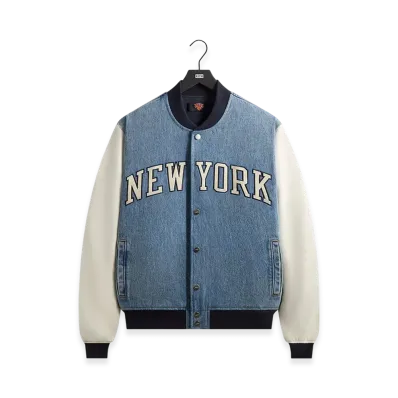 Kith x the New York Knicks Denim Marvin Bomber "Medium Indigo"
