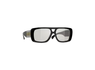 CHANEL Pilot Sunglasses Acetate & Strass "Black/Gray"