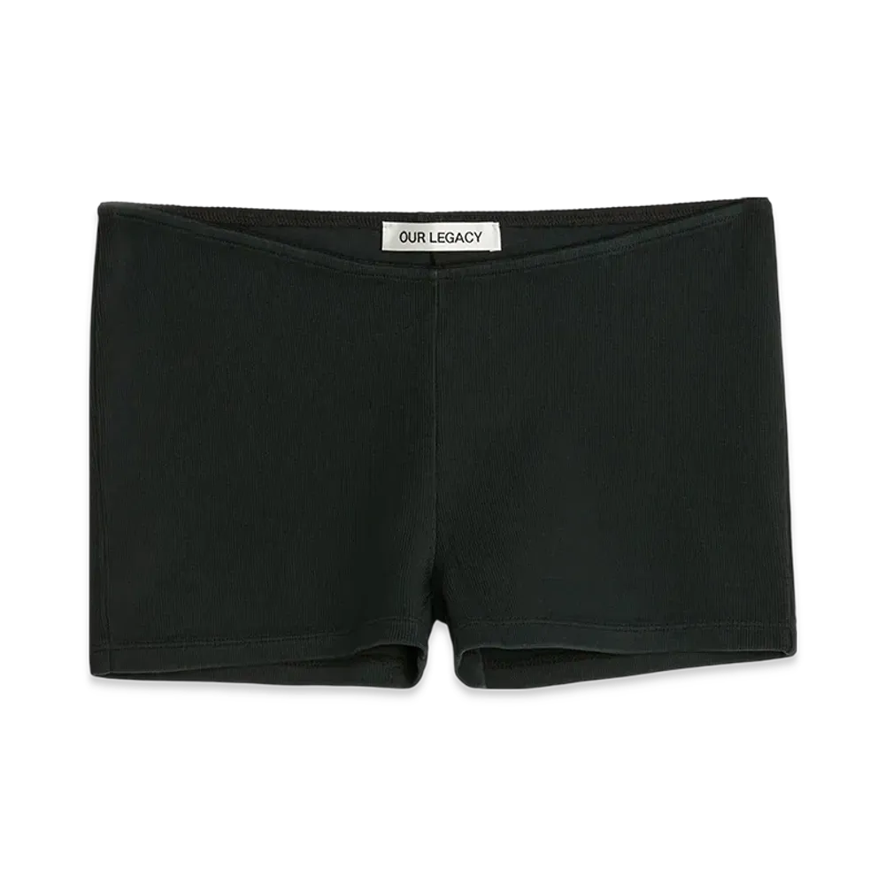 OUR LEGACY Women's Tamarama Shorts "Washed Black Athletic Rib"