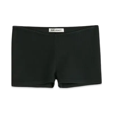 OUR LEGACY Women's Tamarama Shorts "Washed Black Athletic Rib"