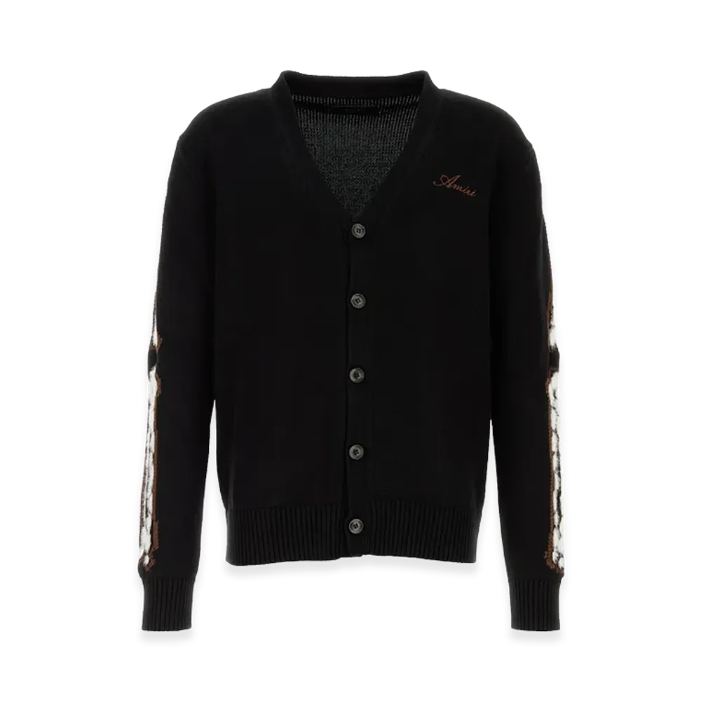 AMIRI Leopard Bones Cardigan "Black"