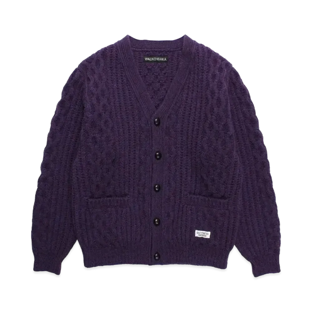 WACKO MARIA Aran Cardigan "Purple"