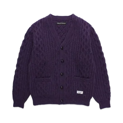 WACKO MARIA Aran Cardigan "Purple"
