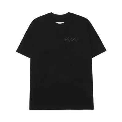 sacai KAWS Embroidery T-Shirt "Black"