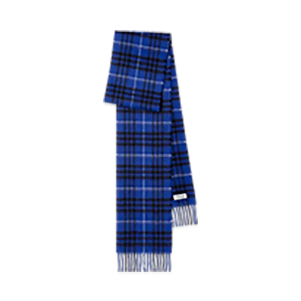 Burberry Narrow Check Cashmere Scarf "Night"