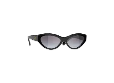 CHANEL Cat Eye Sunglasses Acetate & Strass Gradient "Black/Gray"