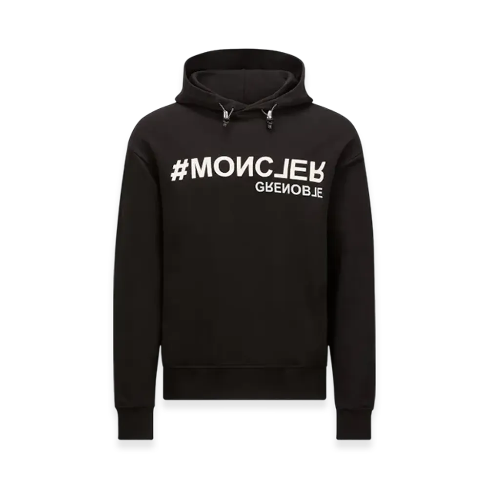MONCLER Mirrored Logo Cotton Hoodie "Black"