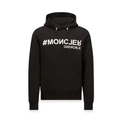 MONCLER Mirrored Logo Cotton Hoodie "Black"