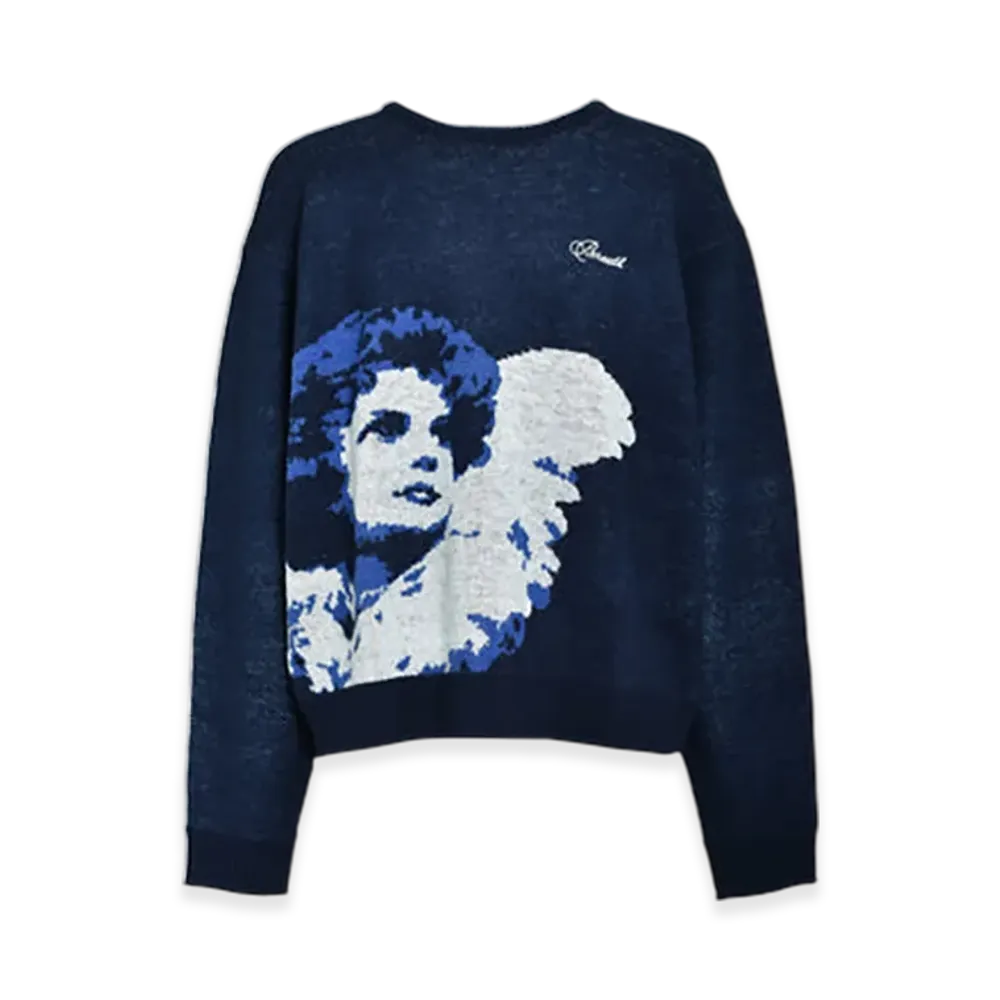 BREATH Angel Script Logo Mohair Knit "Navy"