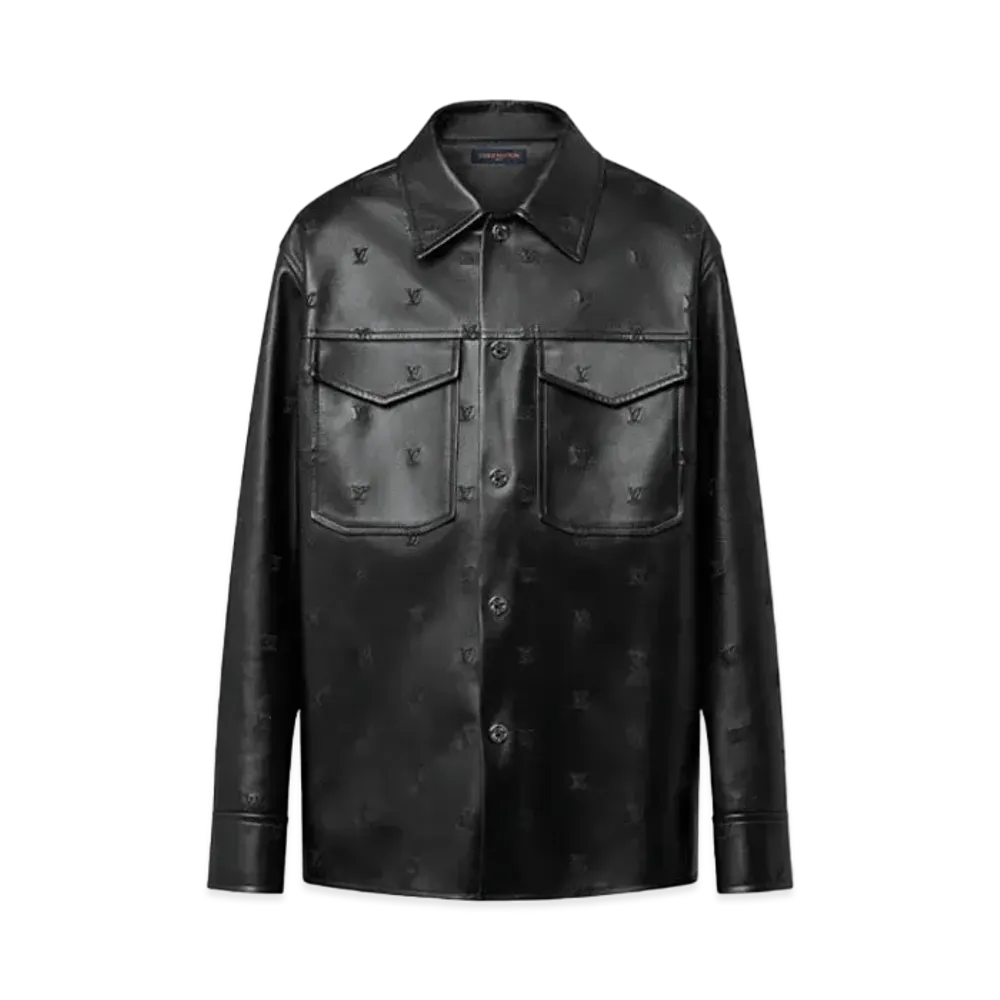Louis Vuitton Embroidered Leather Signature Overshirt "Noir"