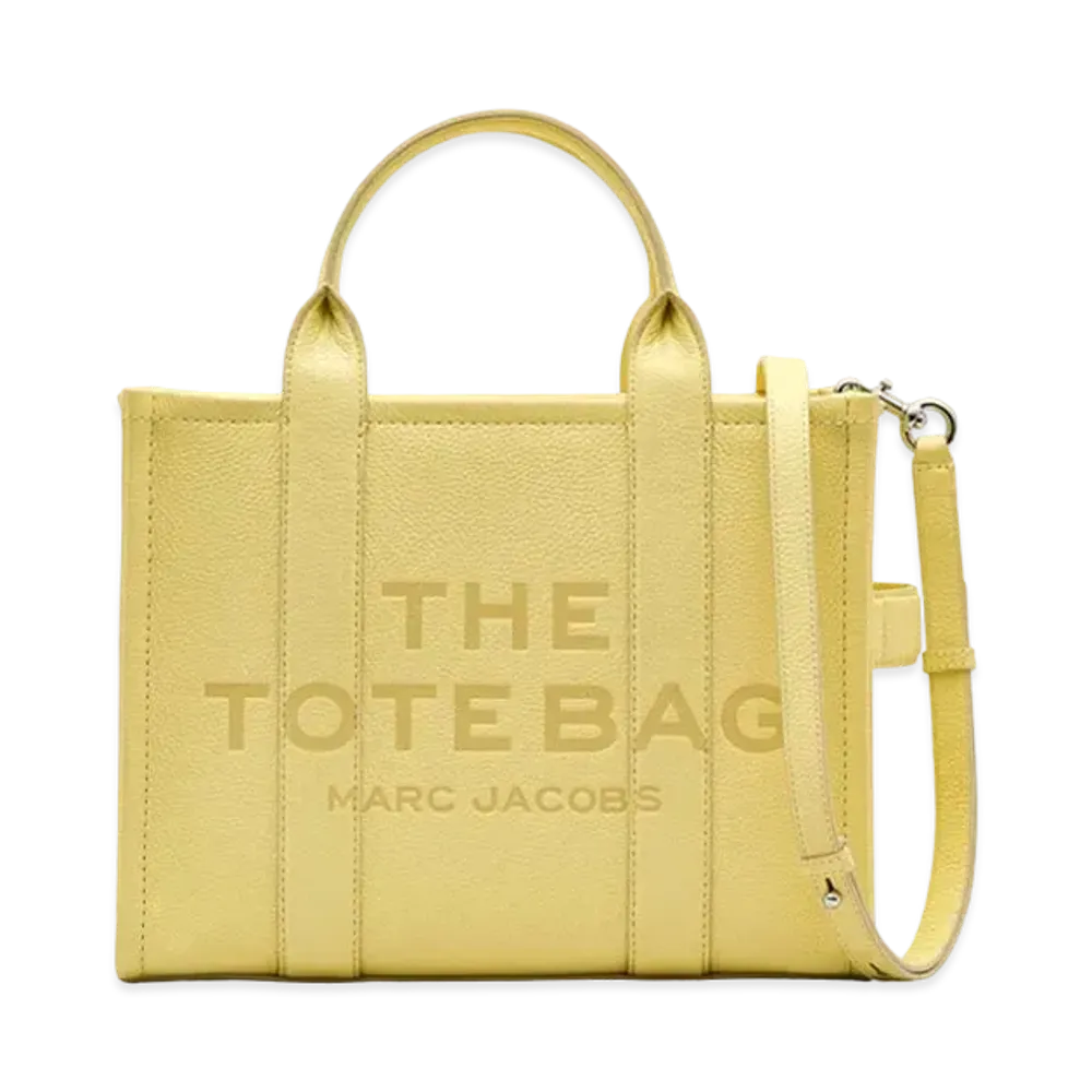Marc Jacobs The Leather Medium Tote Bag "Custard"