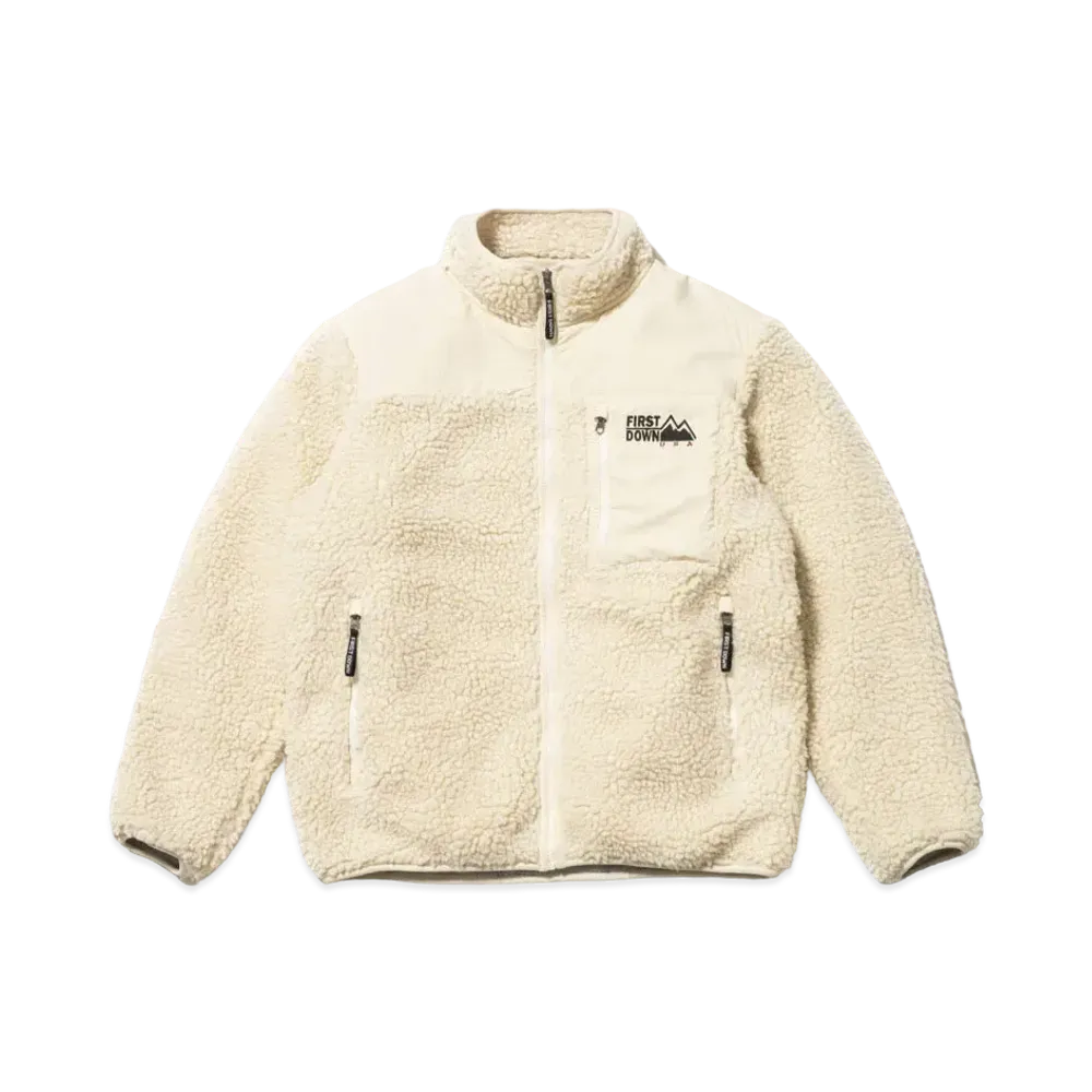 FIRST DOWN STAND COLLAR BOA BLOUSON "Off White"