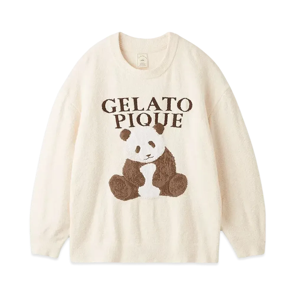 GELATO PIQUE Panda Jacquard Pullover "Off White"