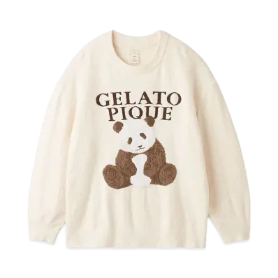 GELATO PIQUE Panda Jacquard Pullover "Off White"