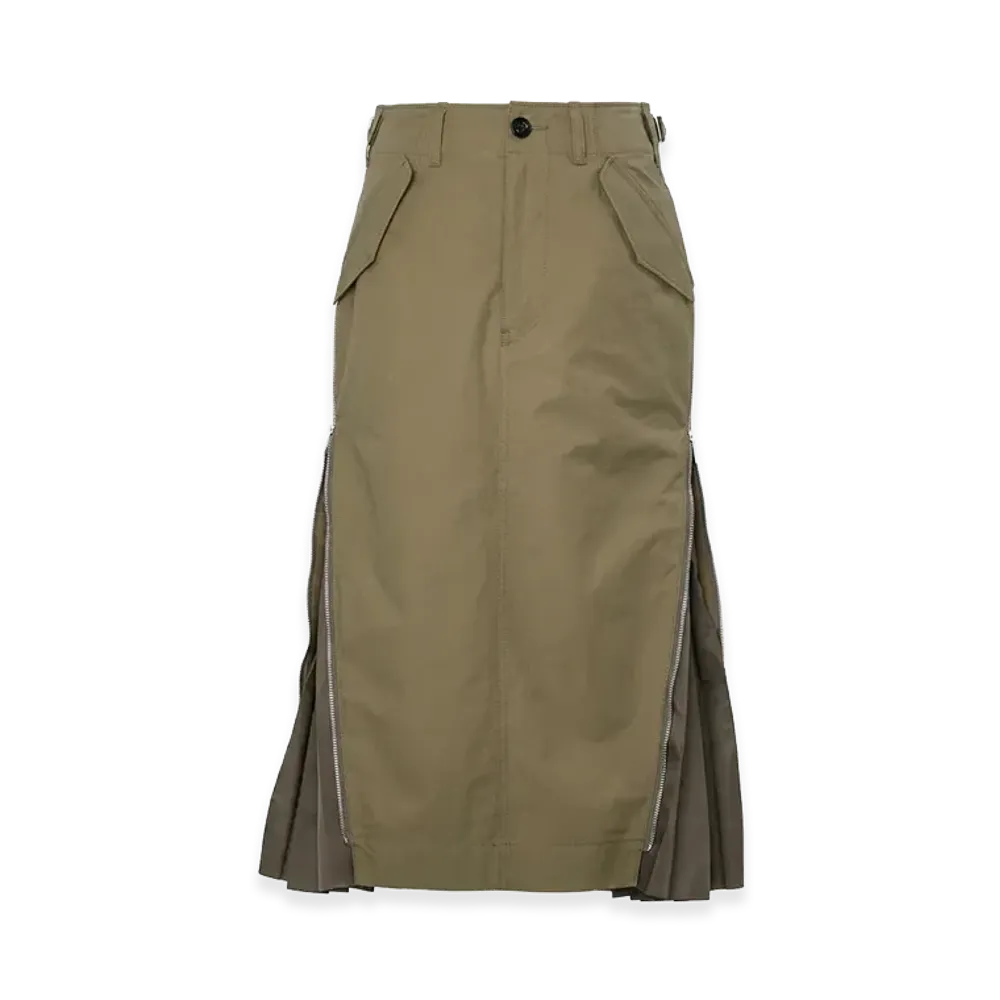 sacai Women's Cotton Weather Skirt "Beige/Dark Khaki"