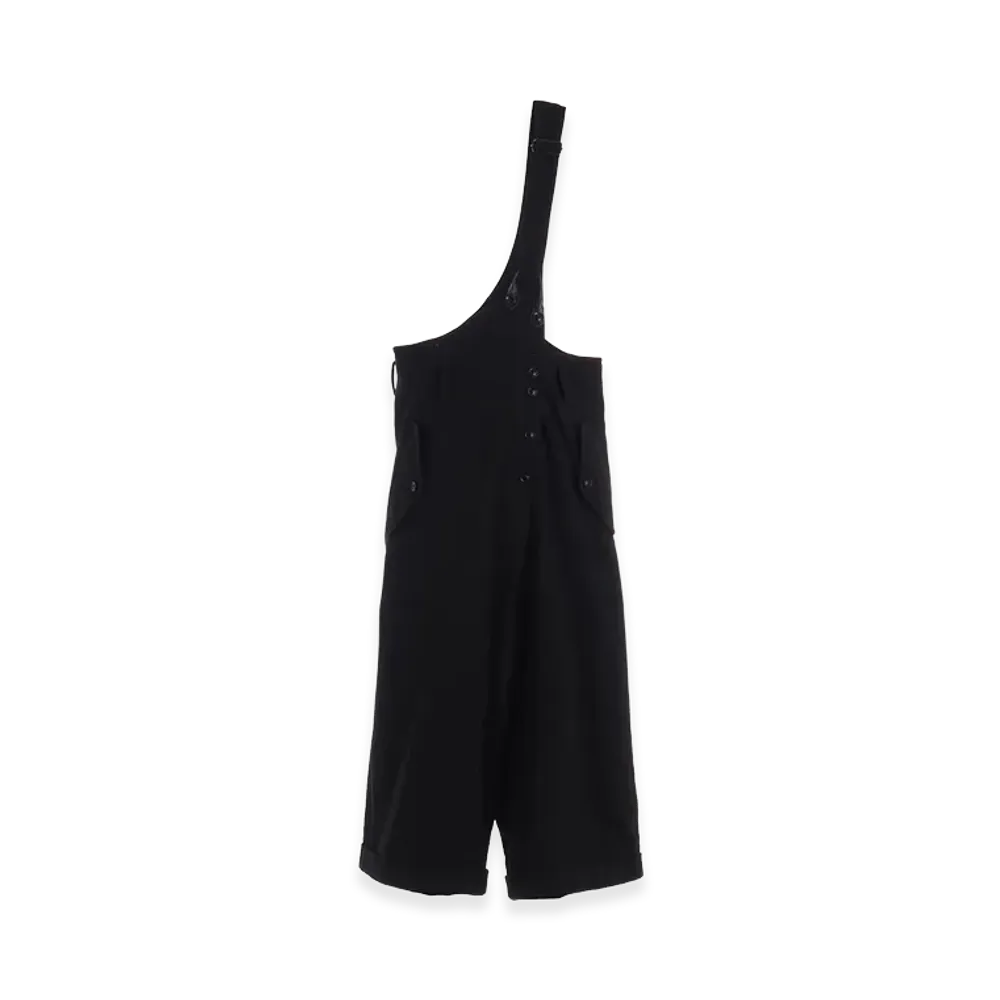 Y's Cotton Flax Gabardine Center Tuck Pants "Black"