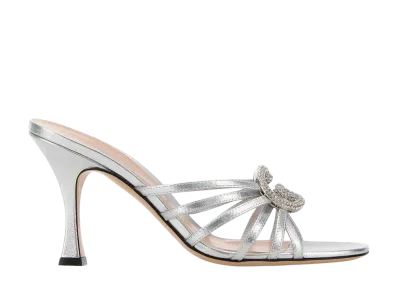 GUCCI Women's Silver Leather Mules "Silver"