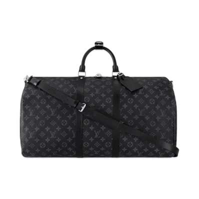Louis Vuitton Keepall Bandouliere 55 Monogram Eclipse "Grey"