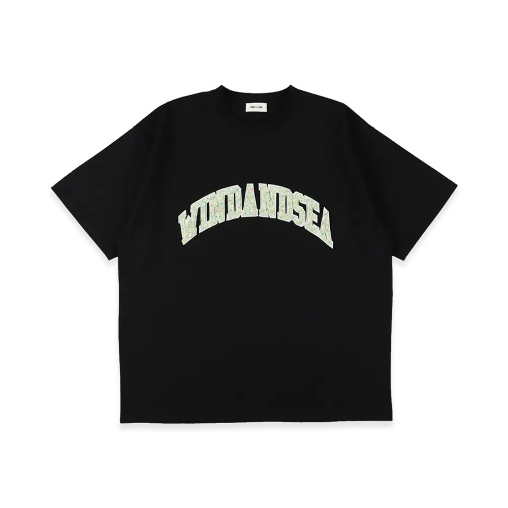 WIND AND SEA Sagara Embroidery College Logo Tee "Black"