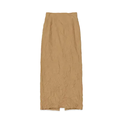 AURALEE Wrinkled Washed Finx Twill Skirt "Brown"
