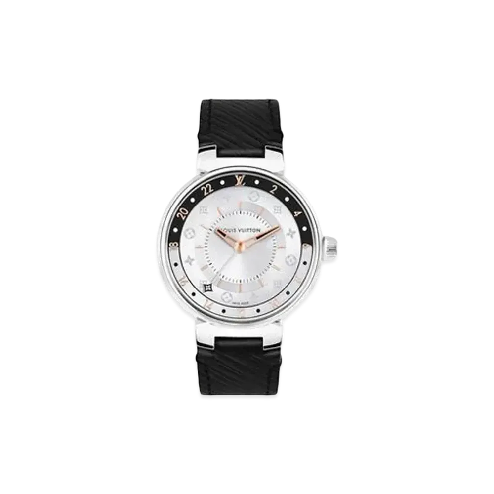 Louis Vuitton Tambour Moon Dual Time Quartz 39.5mm "Steel/Noir/Blanc"