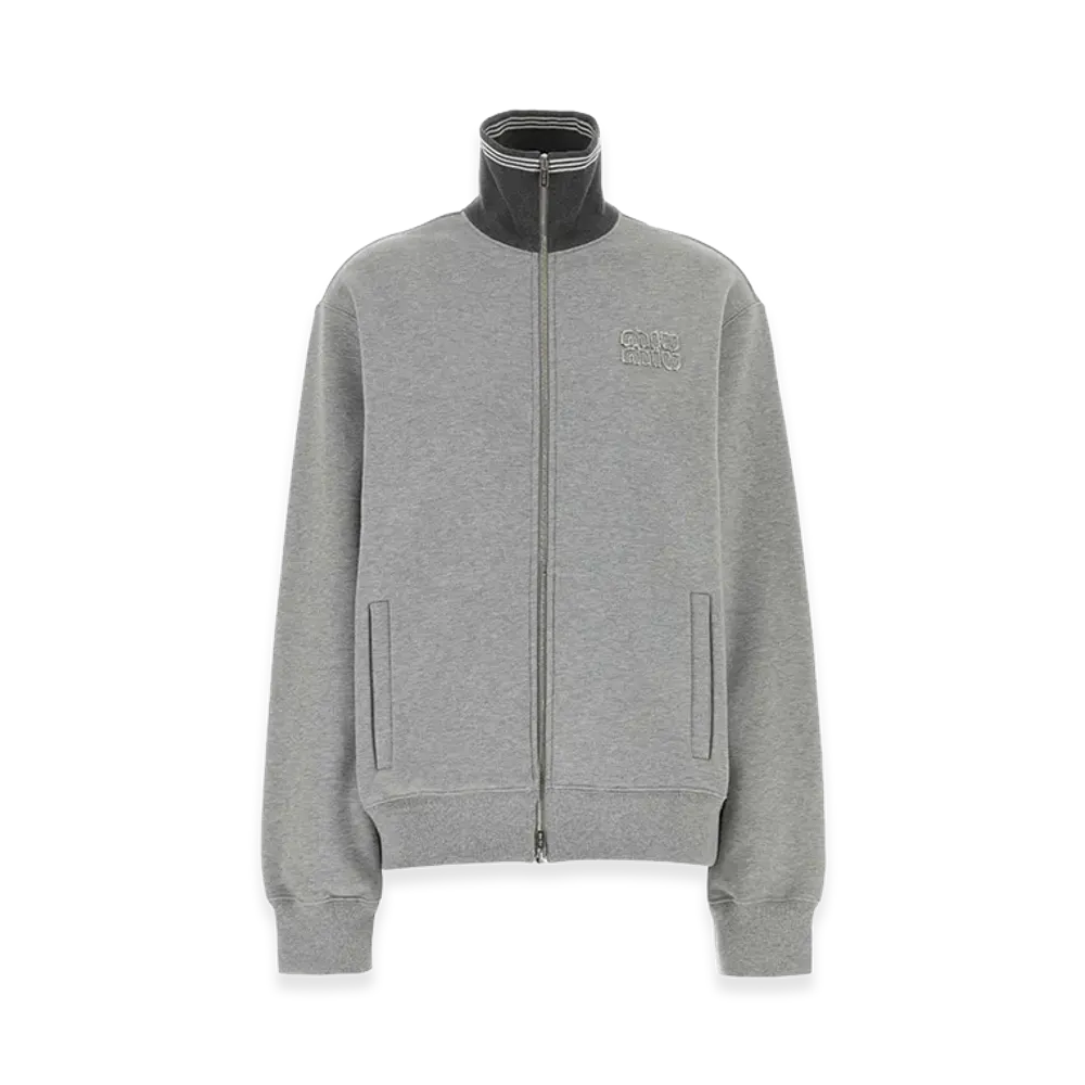 MIU MIU Women's Cotton Oversize Sweatshirt "Melange Gray"