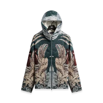 Kith Braden Tapestry Full Zip Hoodie "Waffle"