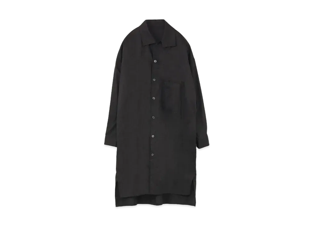Yohji Yamamoto Y's TWILL FLAP COLLAR LONG BLOUSE "Black"