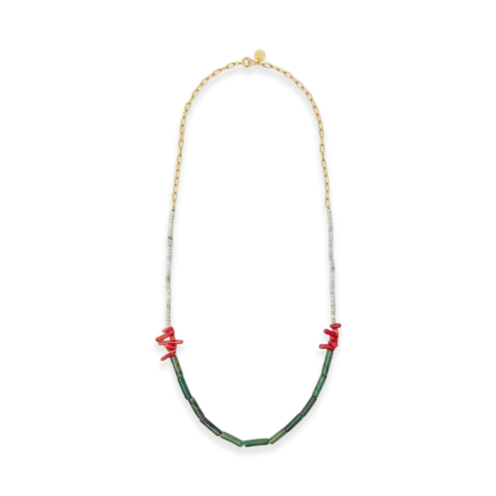UNDERCOVER Brass x Beads Necklace "Green"