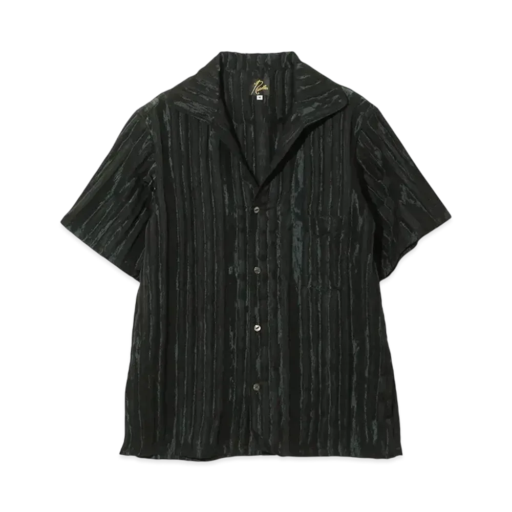 NEEDLES Italian Collar S/S Shirt - R/N Bright Stripe "Green"