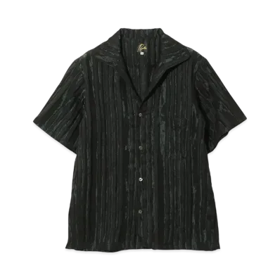NEEDLES Italian Collar S/S Shirt - R/N Bright Stripe "Green"