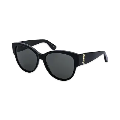 Saint Laurent M3 Golden Logo Sunglasses "Black"