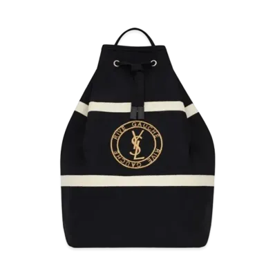 Saint Laurent Rive Gauche Sling Bag in Canvas "Black/White"