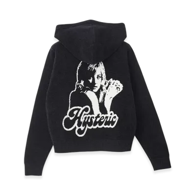 HYSTERIC GLAMOUR Hysteric Girl Knit Hoodie Women "Black"