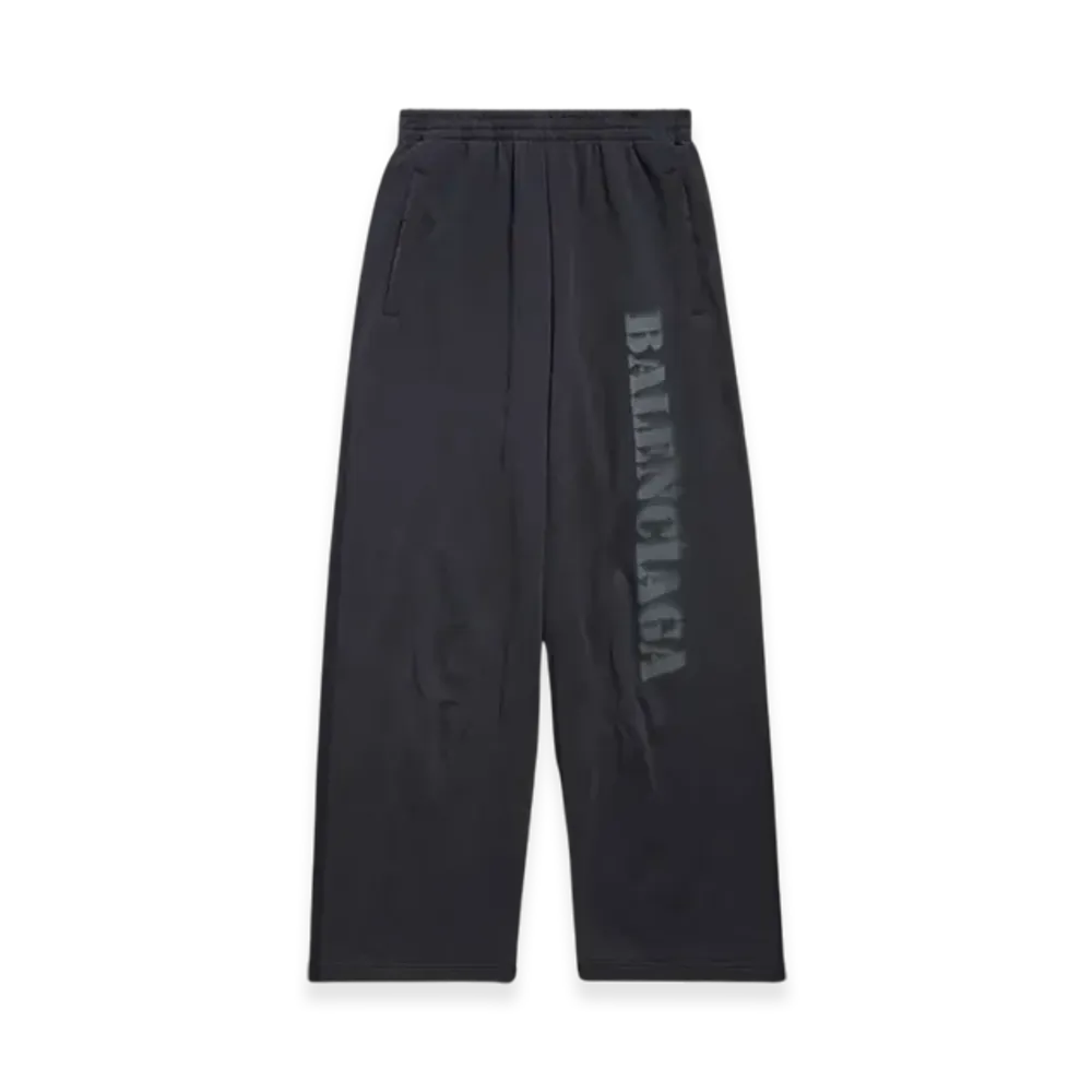 BALENCIAGA Stencil Type Baggy Sweatpants "Black Grey"