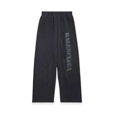 BALENCIAGA Stencil Type Baggy Sweatpants "Black Grey"
