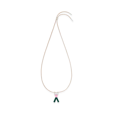 LOEWE Hanging Doll Necklace "Silver/Pink"