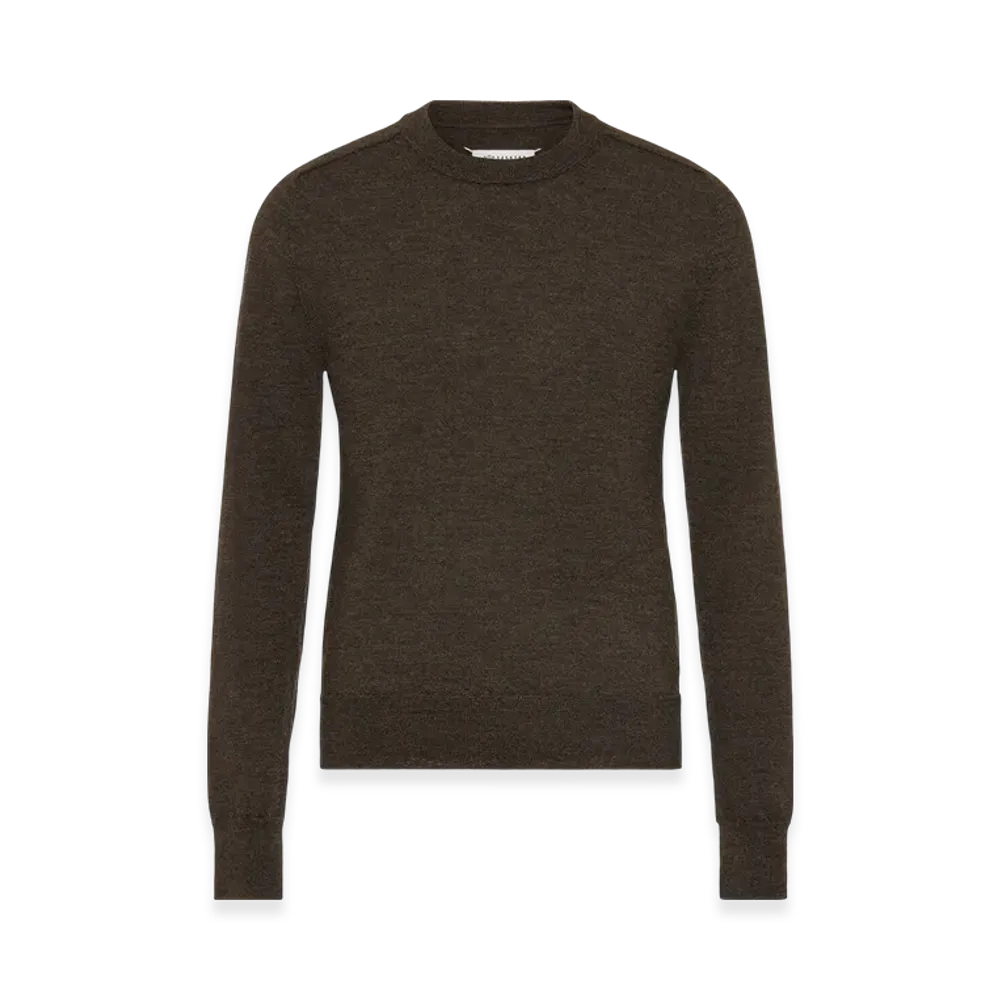 Maison Margiela Men's Elbow Patch Wool Sweater "Brown"