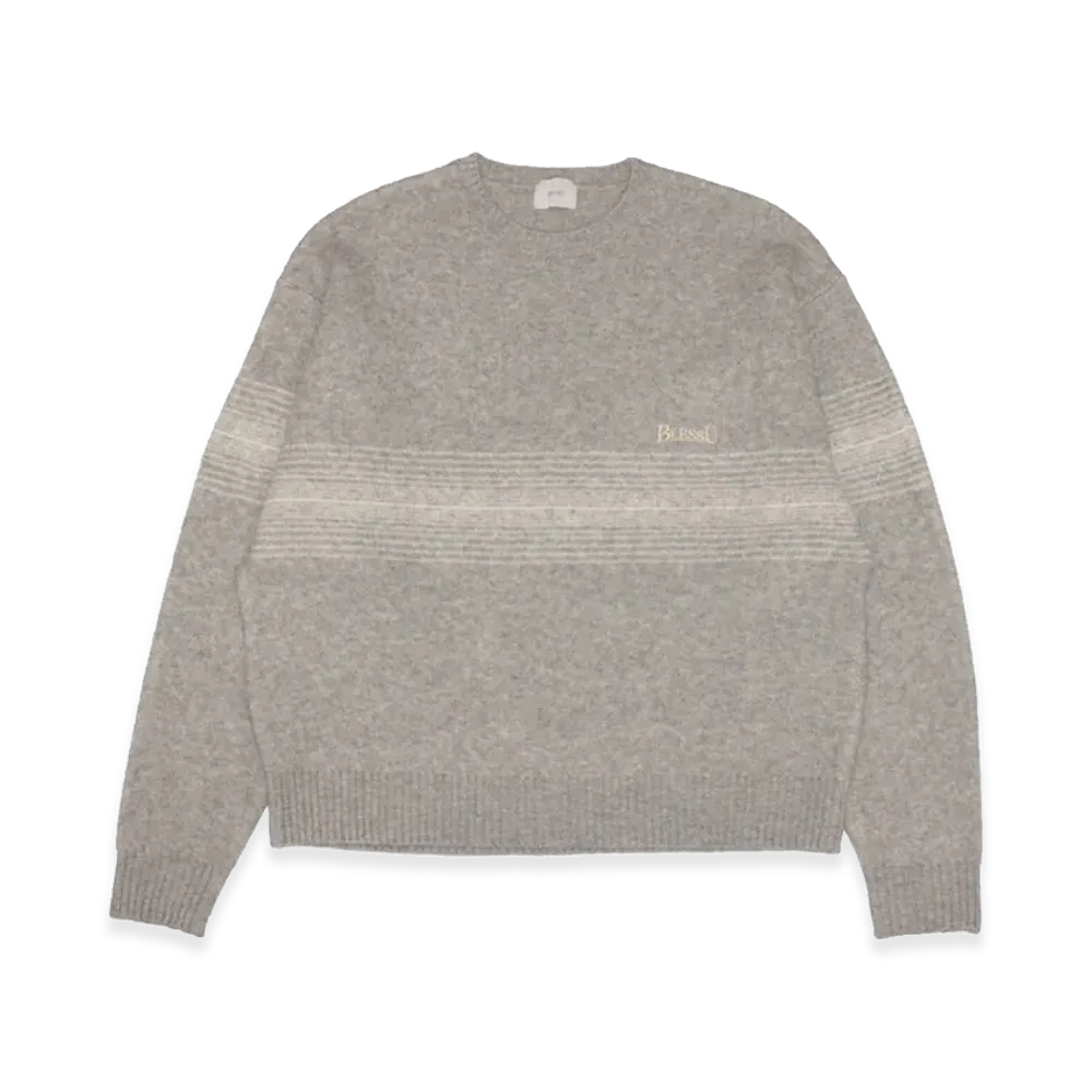 BLESS U Gradation Border Knit "Gray"