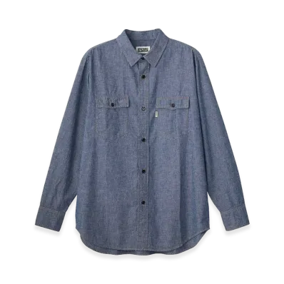 HYSTERIC GLAMOUR Let's Go Crazy Embroidered Western Shirt "Light Indigo Blue"