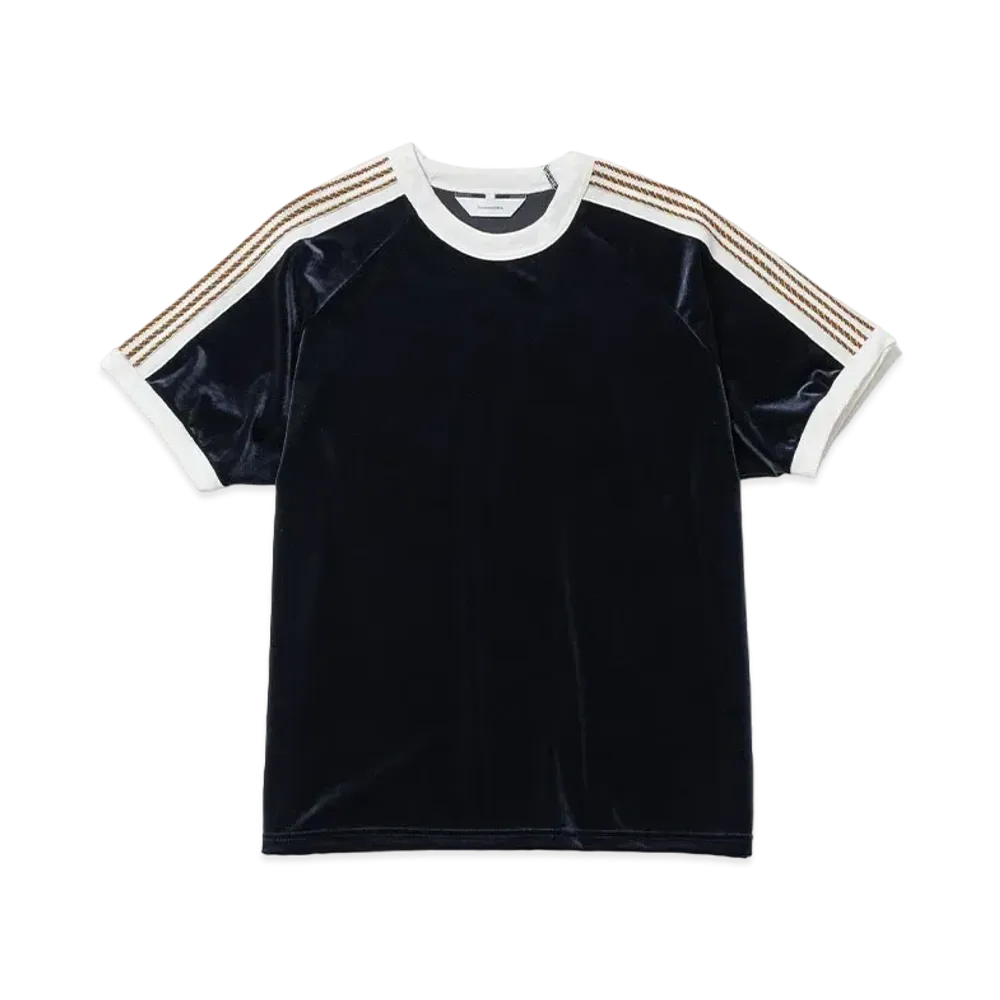 Sasquatchfabrix Lace Tape Velour T-Shirt "Navy"