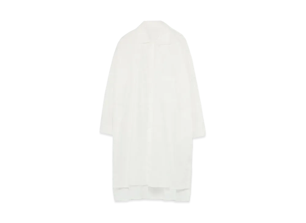 Yohji Yamamoto Y's TWILL FLAP COLLAR LONG BLOUSE "White"