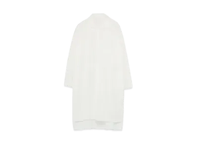 Yohji Yamamoto Y's TWILL FLAP COLLAR LONG BLOUSE "White"