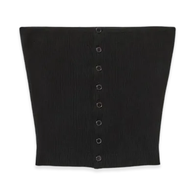 AURALEE Cotton High Gauge Rib Knit Bandeau "Black"